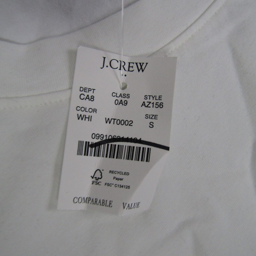 J Crew NEW NWT Womens Small Long Sleeve Crewneck Maternity Tee T Shirt White - Picture 4 of 7